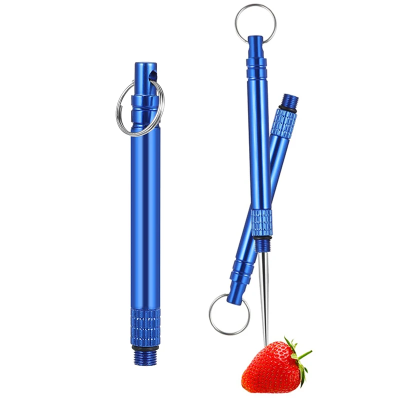

1 Piece Titanium Toothpick & Ear Pick with Protective Case Holder Keychain Tool for Outdoor Picnic Travel and Camping
