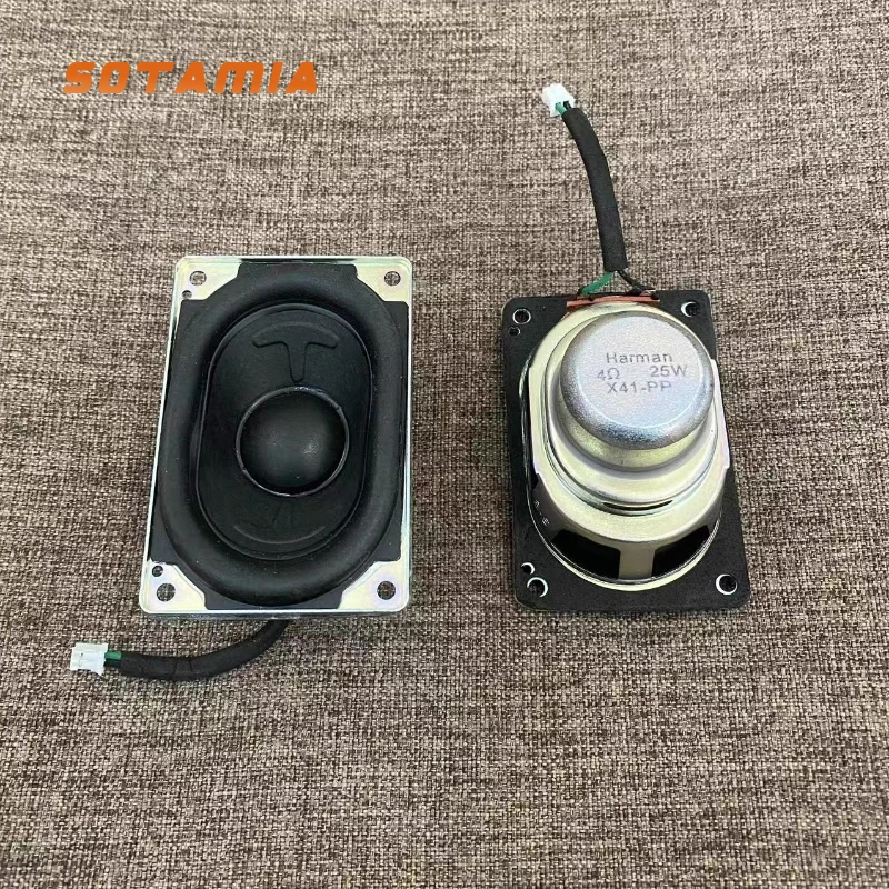 SOTAMIA 2PCS 70*50mm 직사각형 활주로 서브 우퍼 4 Ohm 25 와트 발열 등급 풀 레인지 자석 롱 스트로크 콘 스피커 스피커