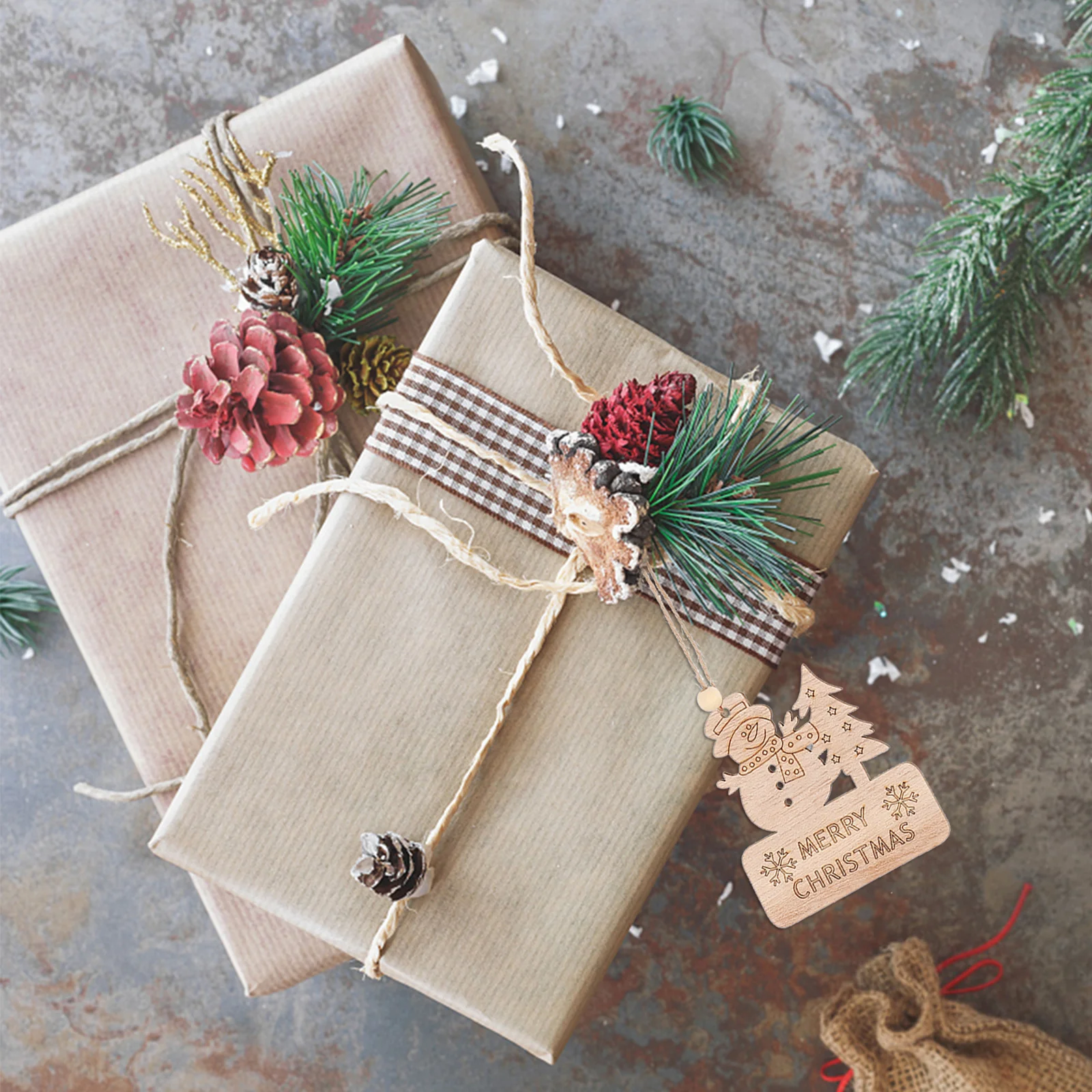 

1 set 1 Set Diy Xmas Wooden Cutout Pendants Unfinished Graffiti Wood Slices Craft Semi-Finished Ornament Hanging Supplies For