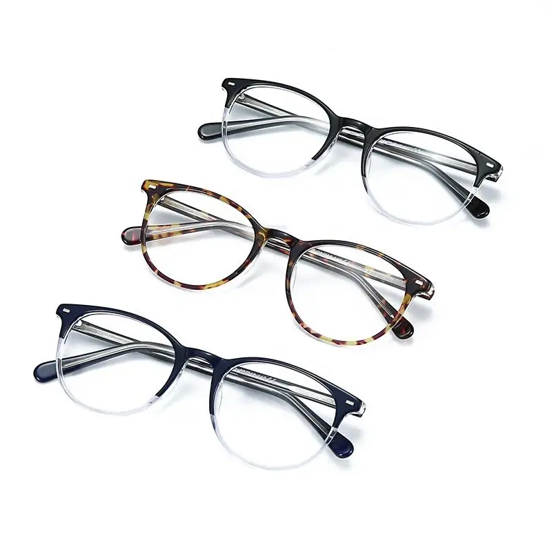 BLUEMOKY Acetate Fiber Rectangular Prescription Glasses Square, Male and Female Progressive Myopia Anti Blue Light, Photochromic