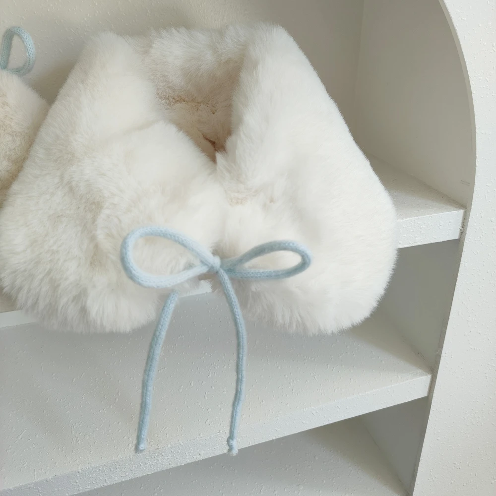 الكورية الفتيات بسيطة أفخم الأذن يفشل اليابانية Ins نمط الحلو فتاة الملحقات القوس وشاح دافئ لطيف تقليد أرنب الشعر وشاح