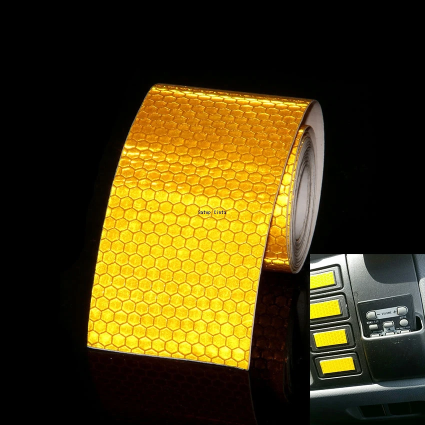 Reflective Safety Tapes 2inch*10FT Yellow High Viscosity Waterproof Reflectors Self-adhesive Stickers For Trucks Trailers Bikes