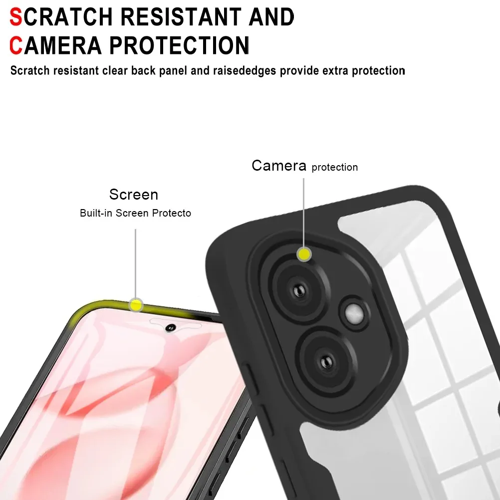 360 Full Body Grade Heavy Duty Arcylic Case For Honor 400 Pro Lite 5G Original Screen 2IN1 Clear Shockproof Bumper Protect Cover