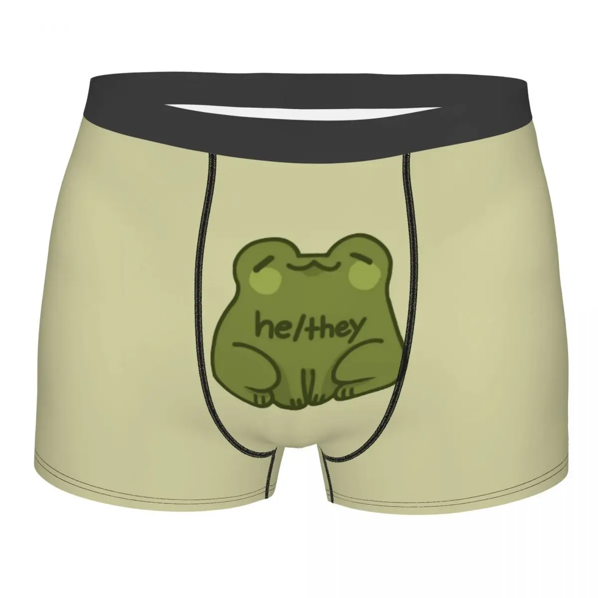 Man He/They Boxer Briefs Shorts Panties Soft Underwear Pronouns Frog Homme Humor Underpants