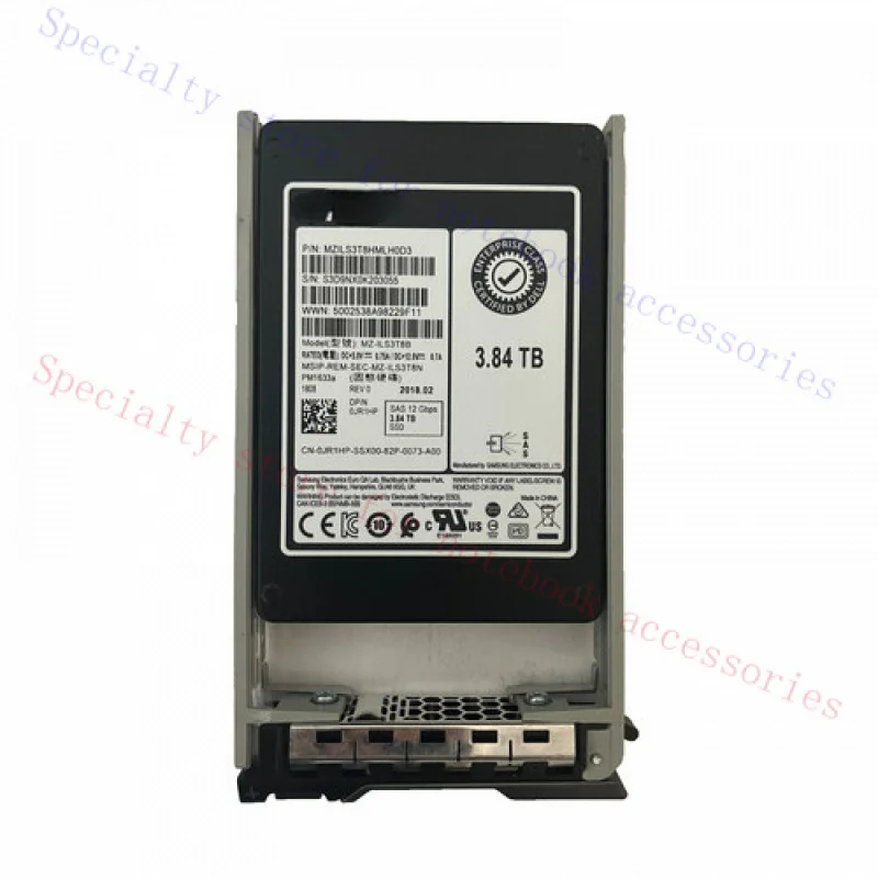 

R+ For DELL MZILS3T8HMLH0D3 SSD 3.84TB SAS 12Gb/s 2.5" JR1HP PM1633a 512b/s 90-100%