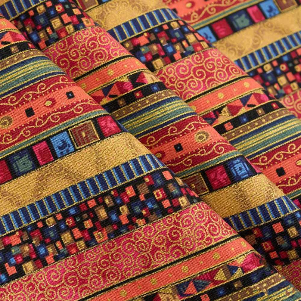 Tribal Ethnic Cotton Linen Fabric Bohemia Print DIY Sewing Material for Dresses Vintage Tablecloth Curtain Pillowcase Home Decor