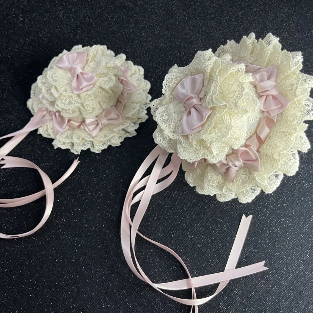 

Elegant Lace Bow Lolita Fascinators, Korean Style Flower Ball Mini Hat, Original Sweet Hair Clip Headwear