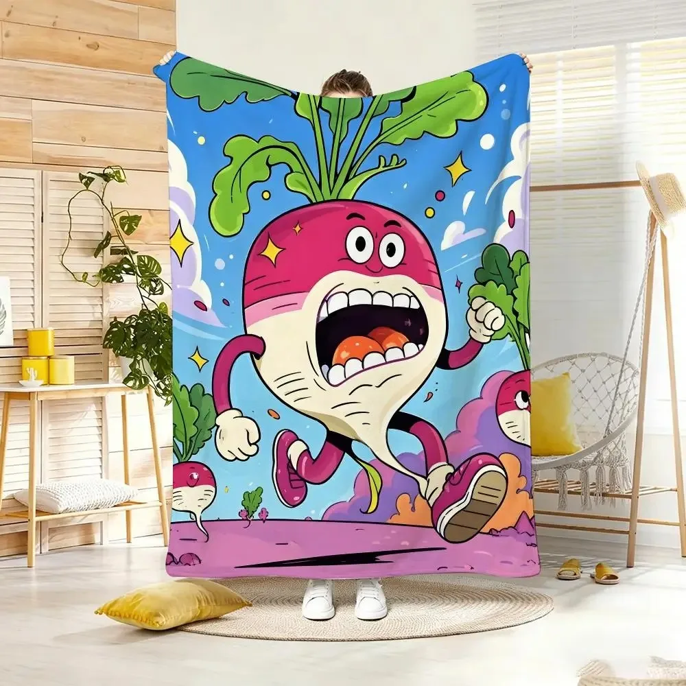 Cartoon character R-Radishes EscapedS Throw Lightweight  Flannel Blanket Soft Skin-friendly for Summer Cooling