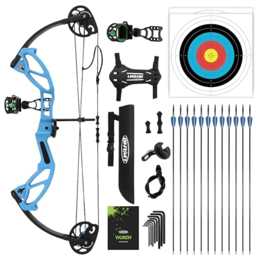 

Compound Bow Set for Youth Beginners Right Handed Draw Length 18-27 inches 10-30 Lbs Draw Weight 260 fps