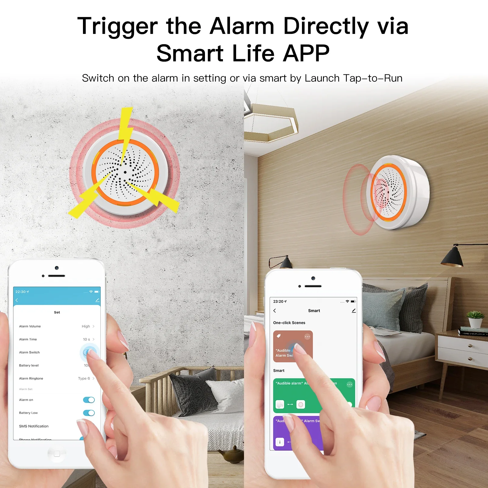 Moes Tuya Smart Sound and Light Siren Sensor ZigBee WiFi USB & Battery Power APP Remote Control 90dB loud Alarm Smart Life APP