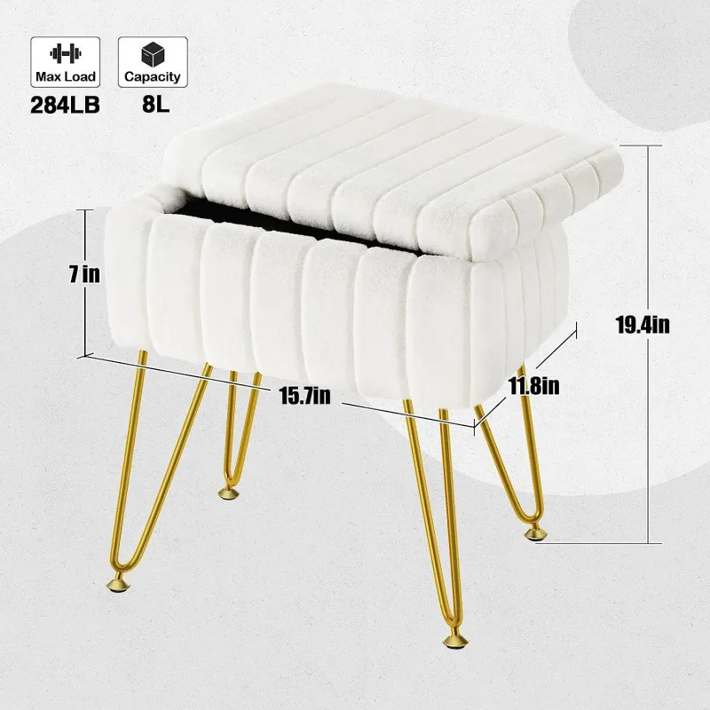 Light luxury mesh makeup chair dressing stool storage stool dressing table dressing table chair