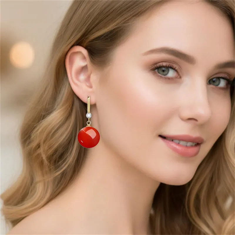 925 Sterling Silver Drop Earrings Inlaid With 5A Zircon Agate, Hotan Jade Women's Earrings Party Wedding Jewelry Accessories