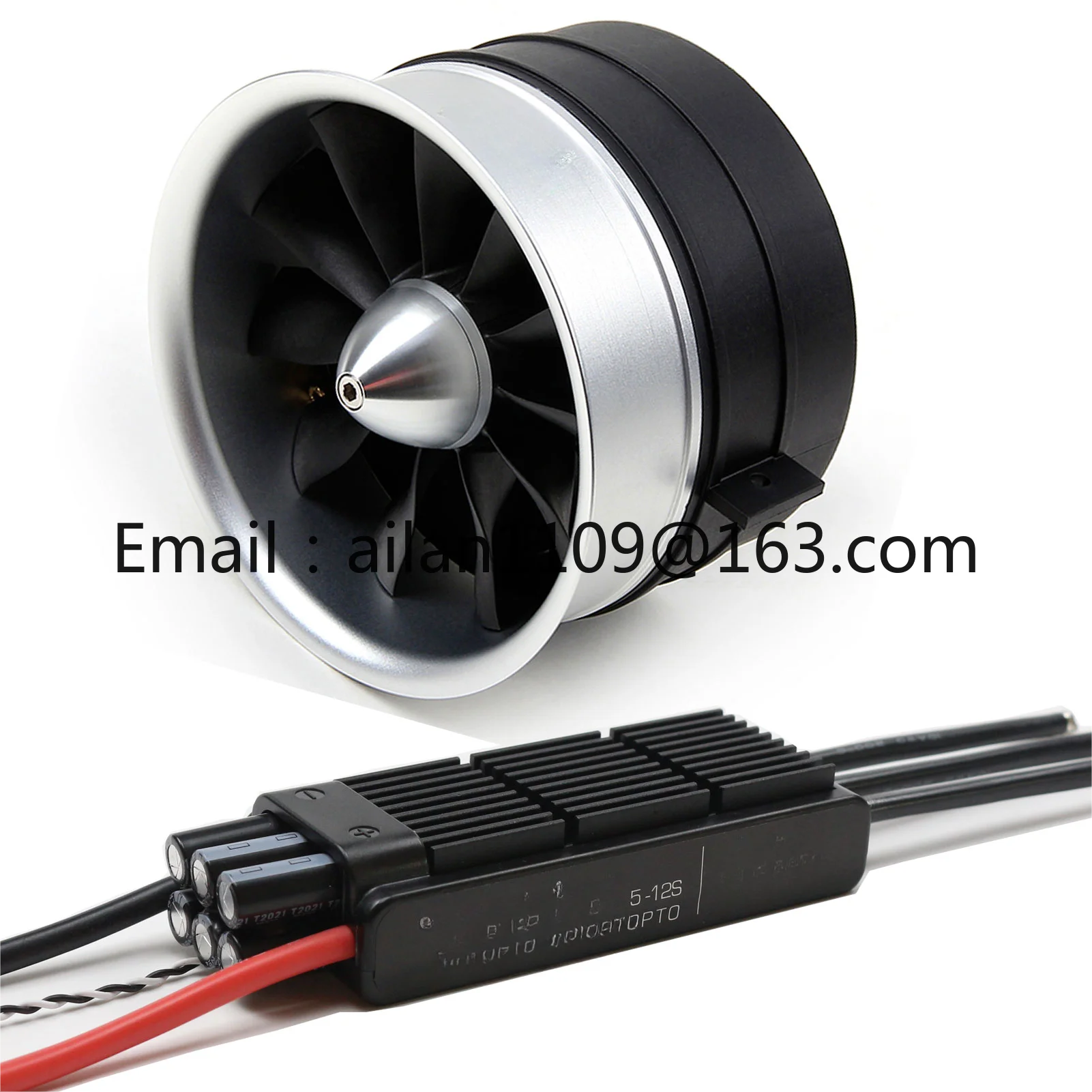 105mm EDF with 150A ESC Semimetallic-Electric Ducted Fan 12S 750KV 7.4kg Thrust for RC Airplane