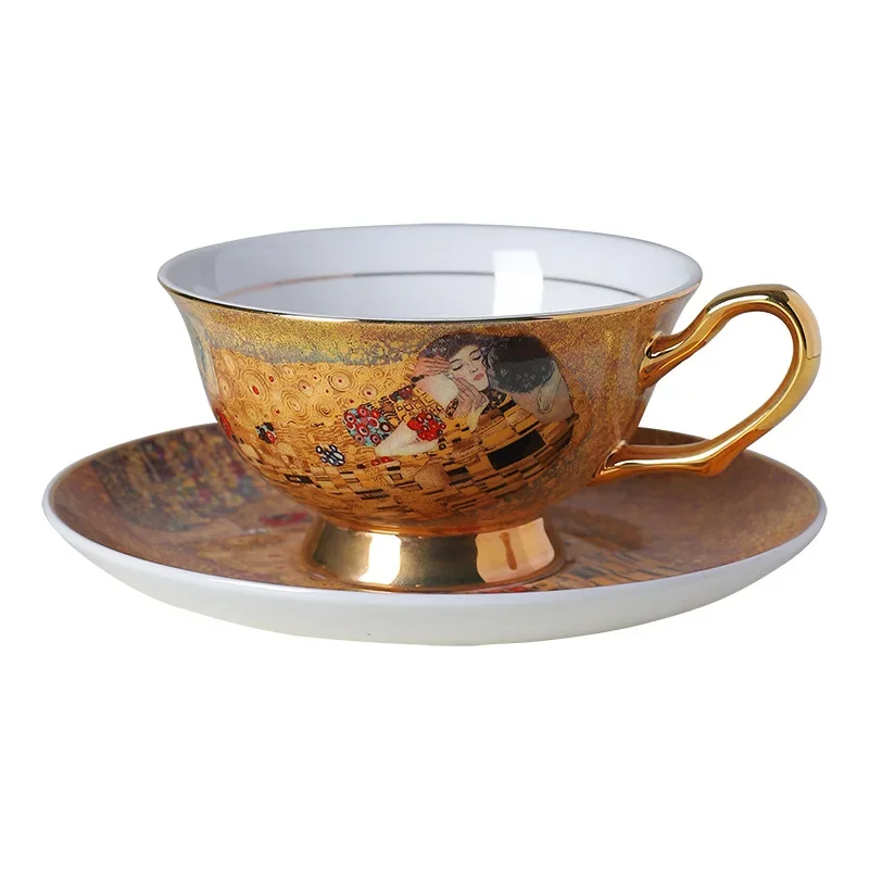 Royal Baroque Style Bone China Coffee Set - Vintage English Afternoon Tea Cups & Saucers withGiftBox ElegantCeramicWeddingDecor view 6