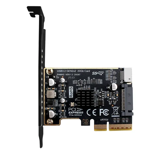 Imagen 2 del producto Tarjeta de expansión PCIE a tipo E PCI Express X4 a tipo E USB 3,2 GEN2 20Gb placa elevadora Chip ASM3242 para Panel frontal de escritorio tipo C