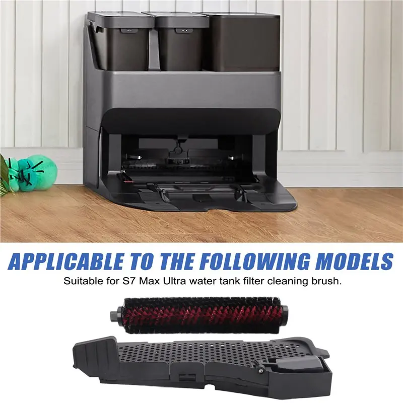 Maintenance Brush & Water Filter Assembly Replacement For Roborock S7 Max Ultra Fully Automatic Empty Wash Fill Dock-A27I