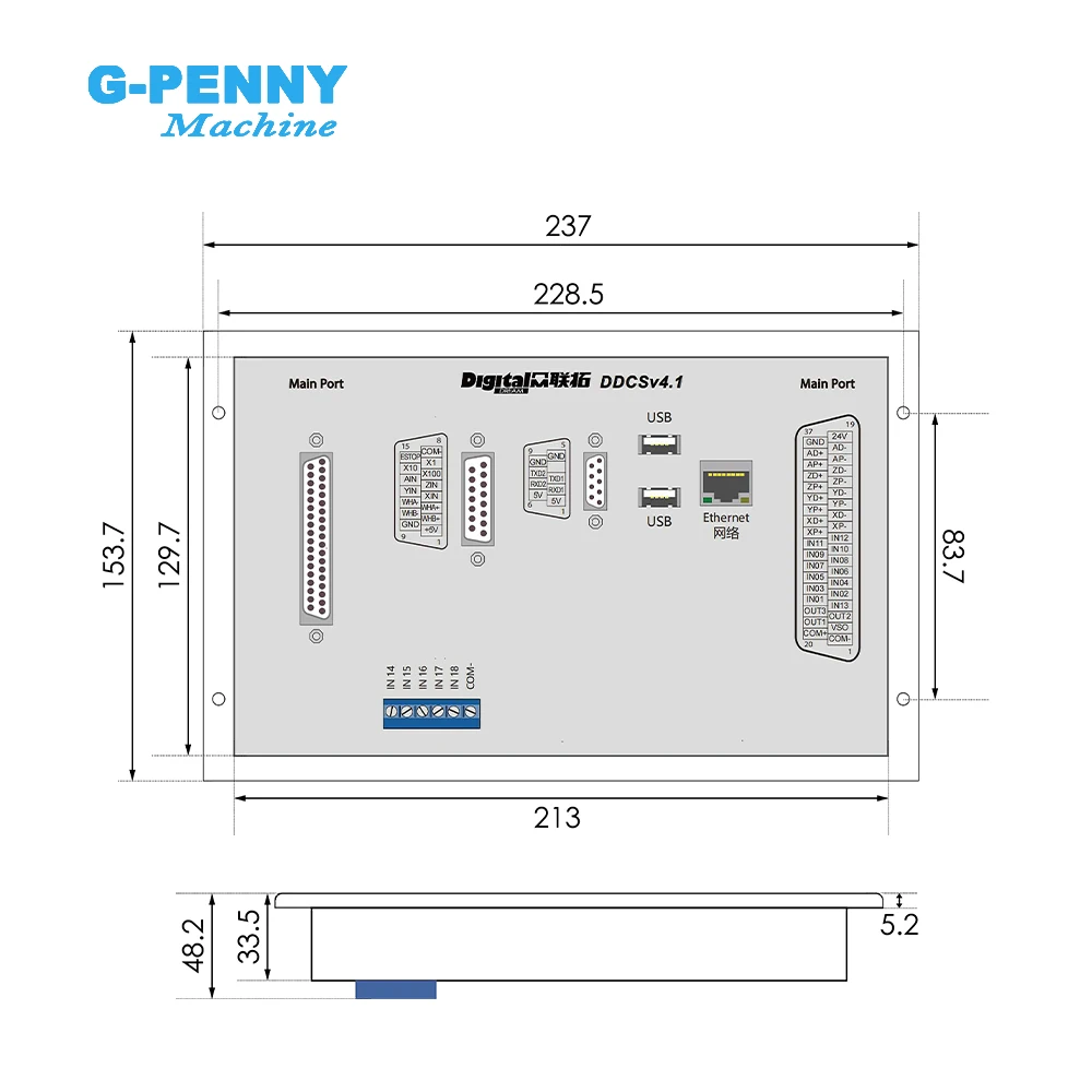 G-Penny New Arrival! DDCSV4.1 Standalone Motion Controller Offline Controller Support 3 axis/4 axis USB CNC controller interface