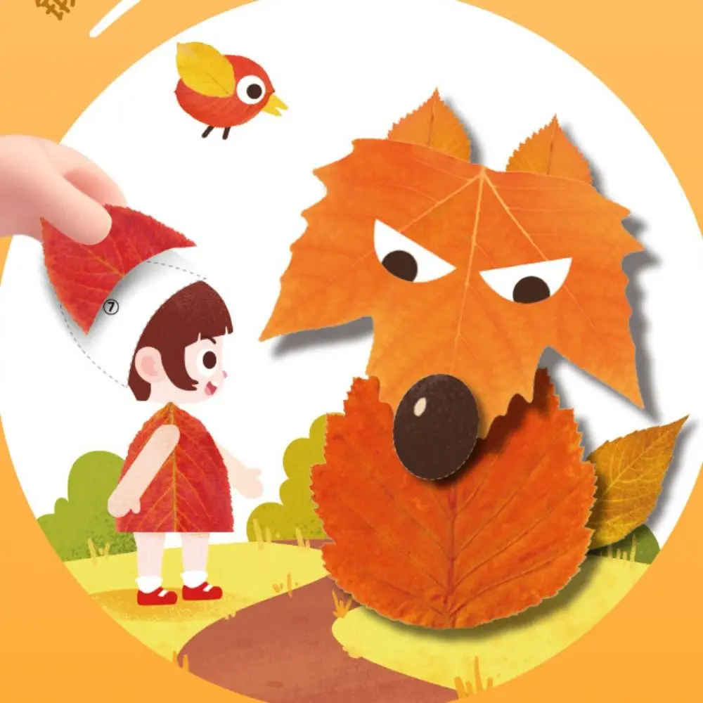 Paper Leaf Painting Sticker Books Handmade Educational Toys DIY Paste Material Kit DIY Materials Cute Cartoon Sticker Book