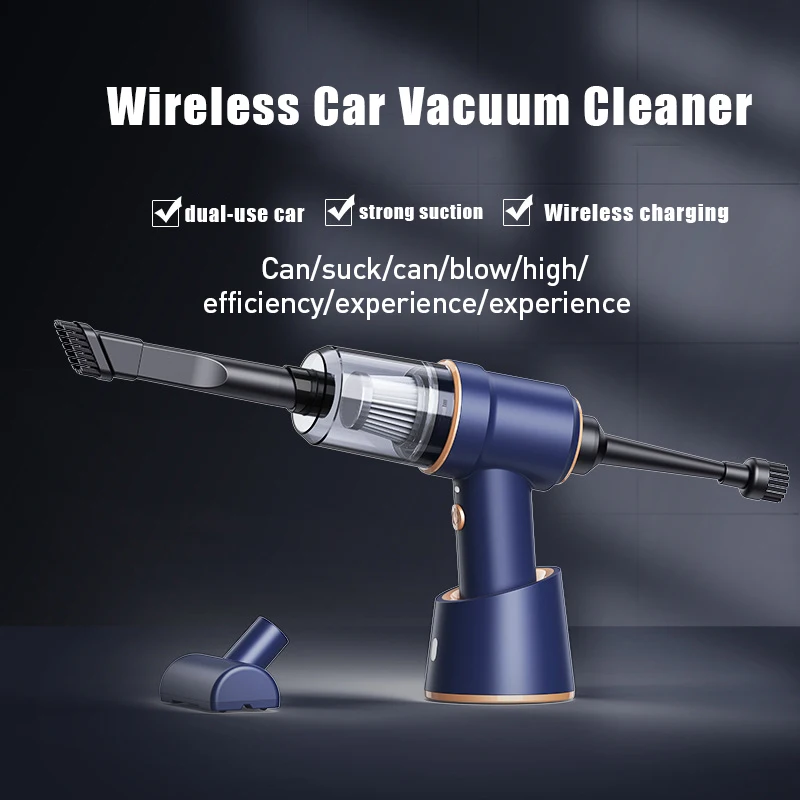 80000Pa 2 Em 1 Carro Aspirador De Ar Sem Fio Espanador Mini Ventilador De Ar De Alta Potência Handheld