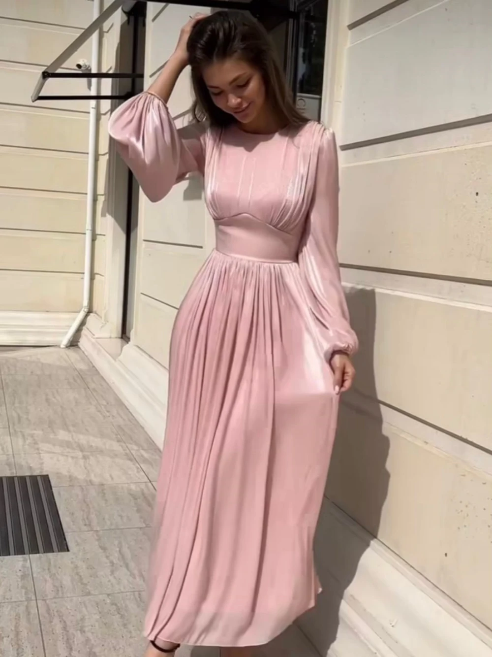 2024 O-neck Evening Dresses Birthday Party Eleagnt Prom Dress A-line Gown Simple Casual Ankle-length Dress Robe De Mariée