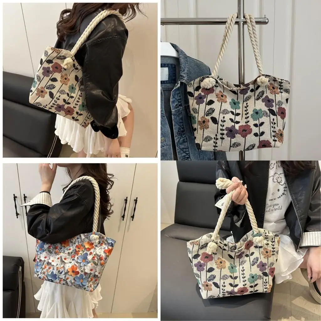 

X90D Модная женская цветочная сумка для плеча нейлоновая сумочка с просторной сумочкой.