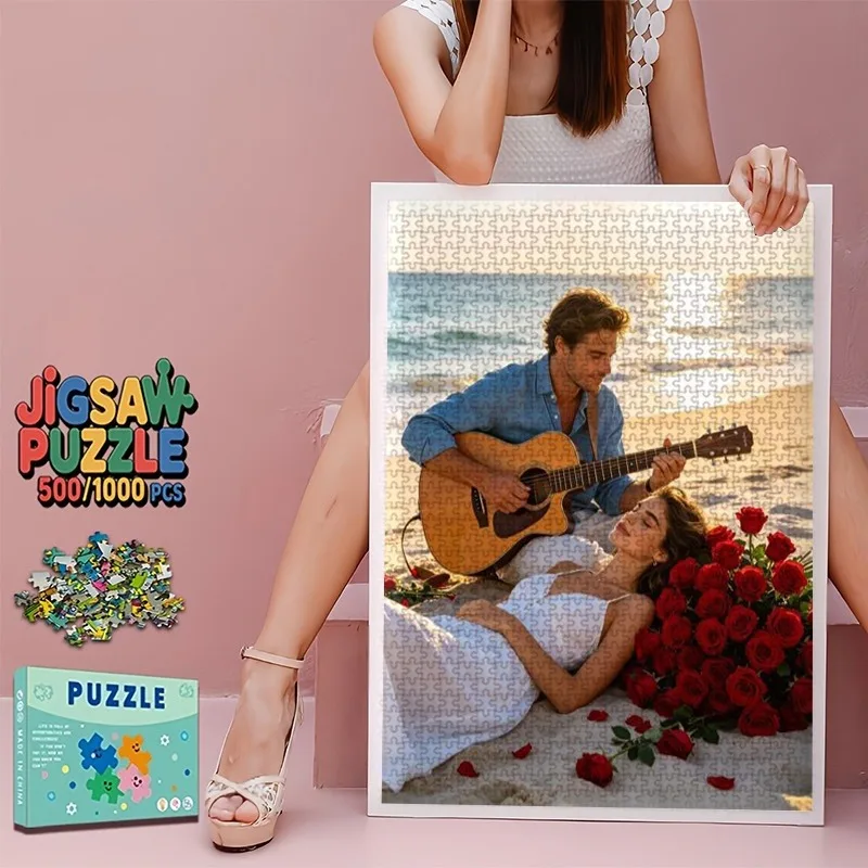 35/300/500/1000pcs Personalized Custom Photo Puzzle Family Photos DIY toys for Adults Decoration Collectiable