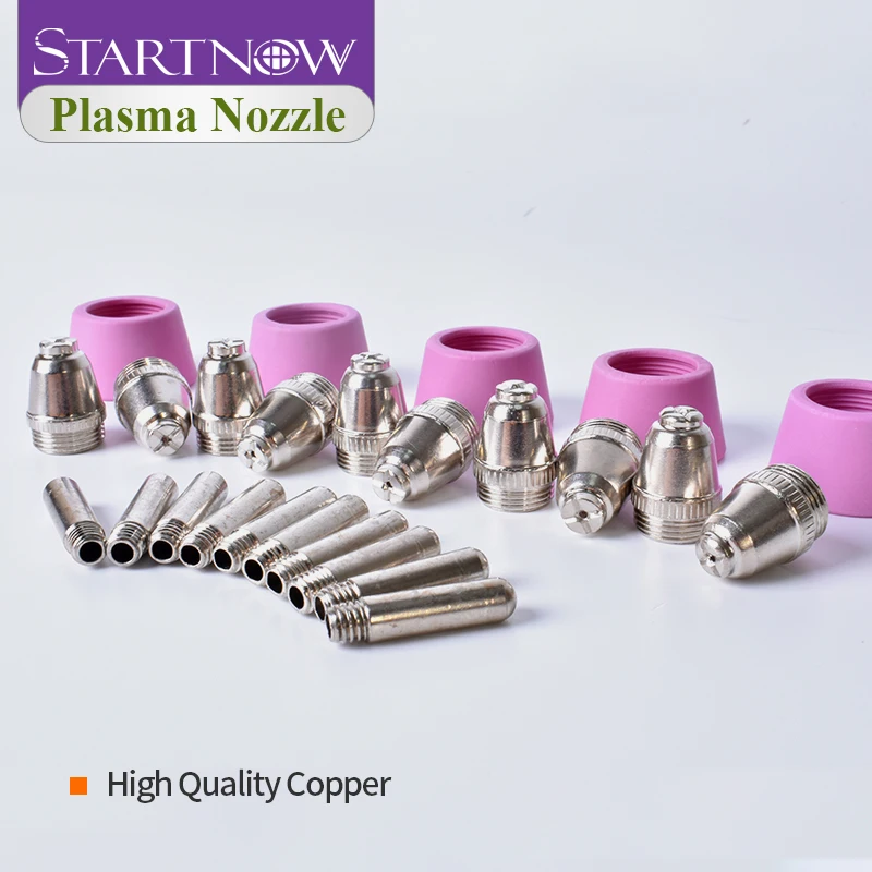 Startnow Plasma AG60 25PCS Nozzle Caliber 1.3 Electrode Shield Cups Kits SG55 WSD60 For Plasma CNC Cutters Consumables