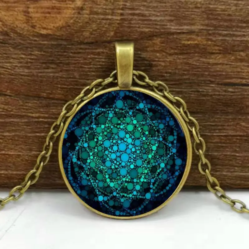 Greek Sacred Geometry Cube Necklace Unique Flower of Life Chakra Spiritual Pendant Necklace