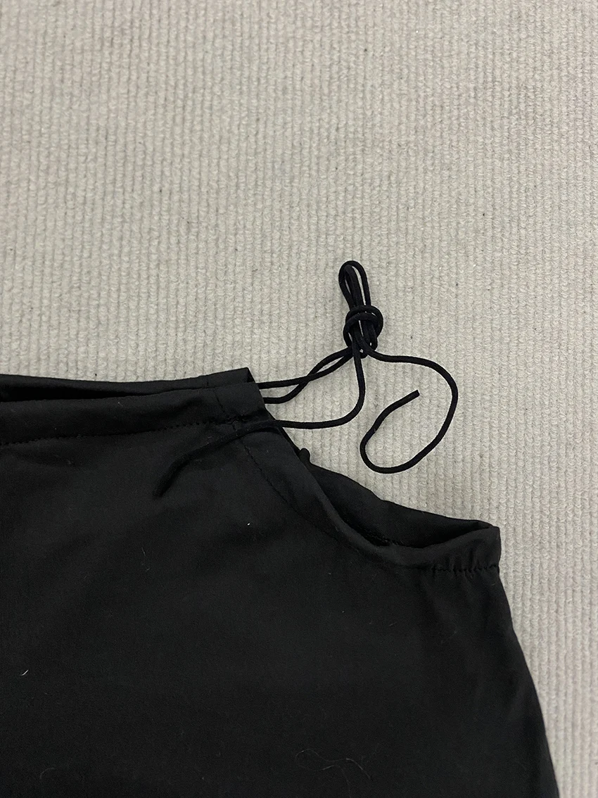 Y2K-Ästhetik Damen-Shorts mit seitlichen Bändern, niedriger Taille, Taschendesign, einfarbig, dehnbar, kurze Hose für Sommer, Strand, Streetwear, Lounge-Shorts – Detail 13