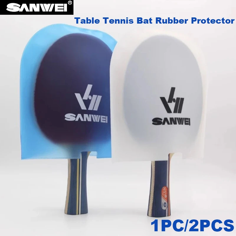 

1/2pcs SANWEI Double-Sided Table Tennis Racket Protective Film Dust-proof Anti-Oxidation Table Tennis Bat Rubber Protector Cover