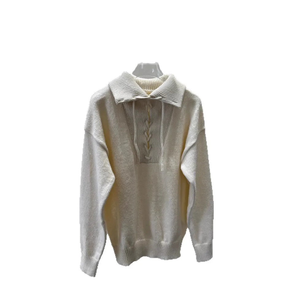 2025年新作 韓国風 ウール混紡セーター レディース カジュアル ラフニット プルオーバー 秋冬ファッション