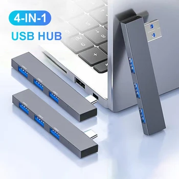 USB C 허브 3.0 C타입 3.1 4 포트 멀티 USB 분배기 OTG 어댑터, 샤오미 레노버 맥북 프로 13 15 에어 프로 컴퓨터 액세서리 