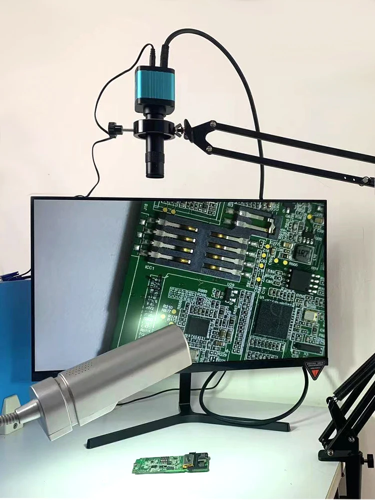 Mikroskop cyfrowy 1080P 4K Full HD, mikroskop przemysłowy z mocowaniem C, kamera cyfrowa do lutowania PCB, mikroskop stojący do naprawy telefonów komórkowych — zdjęcie 4
