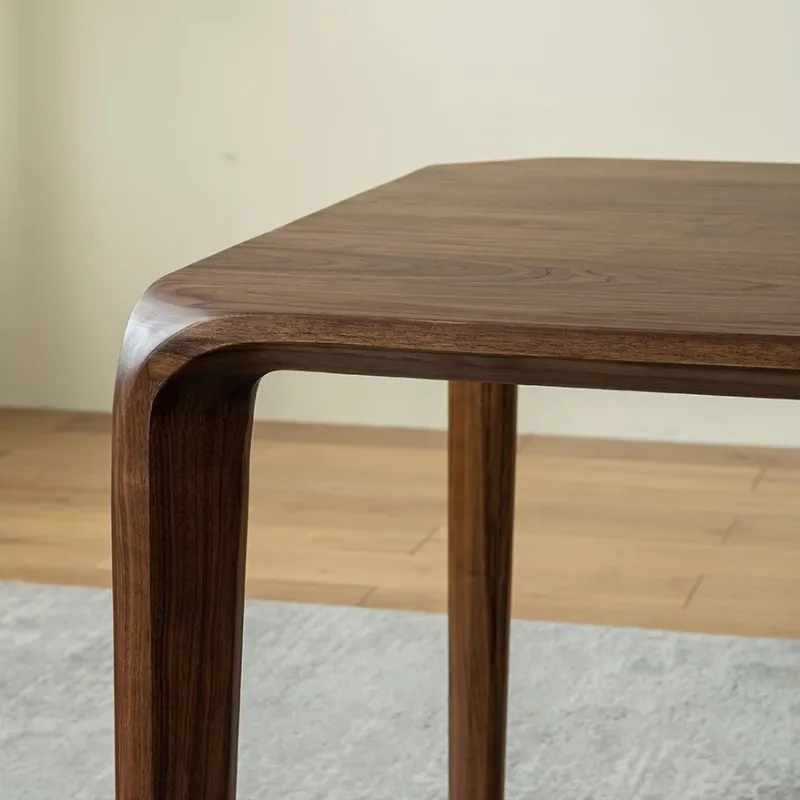 Nordic toda a madeira maciça mesa de jantar nogueira preta retangular casa restaurante mesa de jantar simplicidade moderna