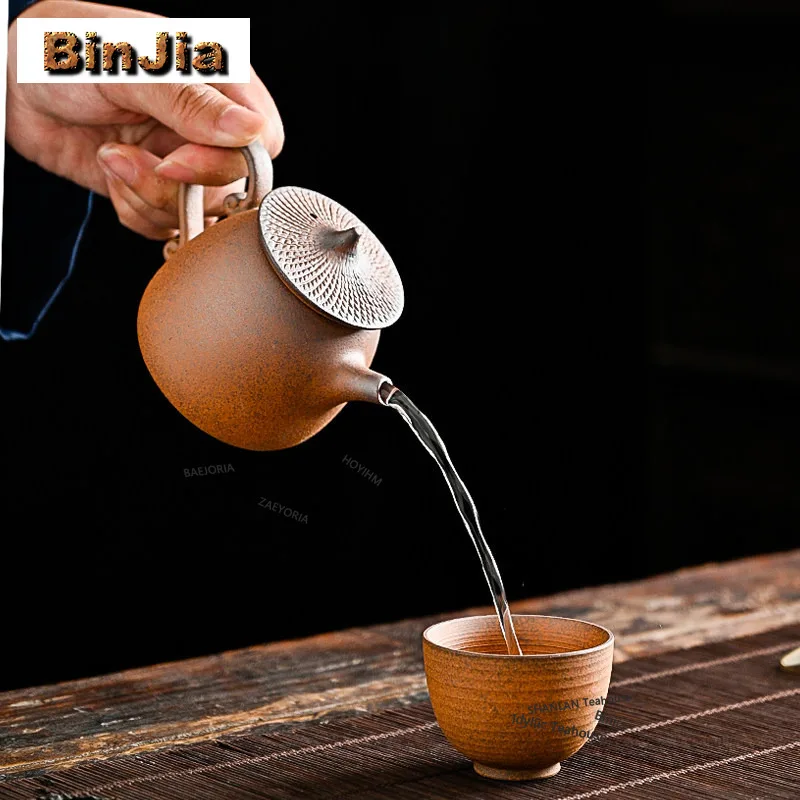 BAEJORIA 180ml Crude Pottery Chivalrous Expert Teapot Luxury Tea Infuser Pot Tea Making Kettle With Ball Hole Drinkware Gifts