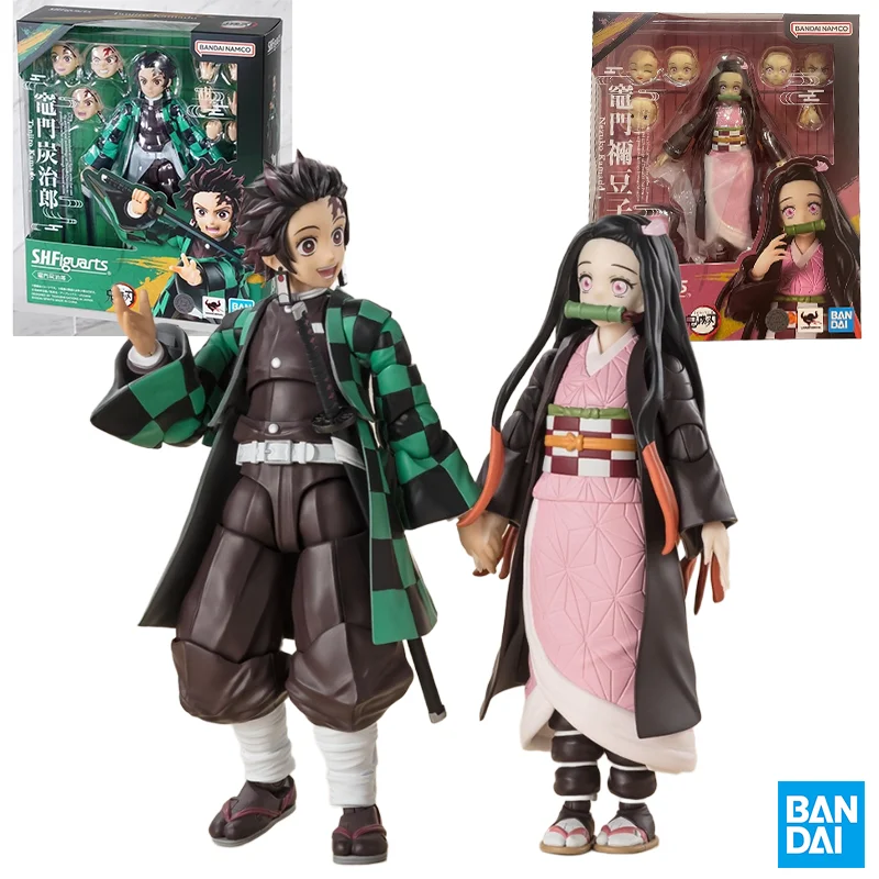 

Bandai Original S.H.Figuarts Demon Slayer Kamado Tanjiro ,Nezuko Kamado Action Figure Model Toys Collectible Model Ornaments