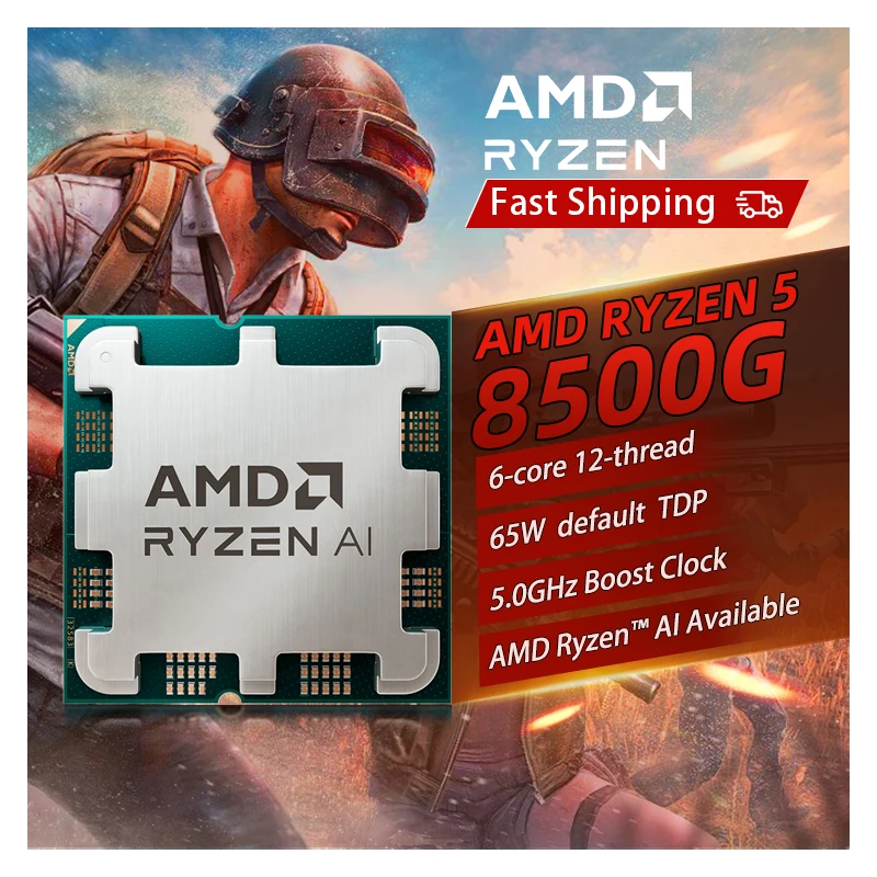 

AMD RYZEN™ 5 8500G 100% Brand New CPU Gaming Processor 6-Core 12-Thread 5GHz 4NM 22MB Socket AM5 AMD Ryzen AI Available