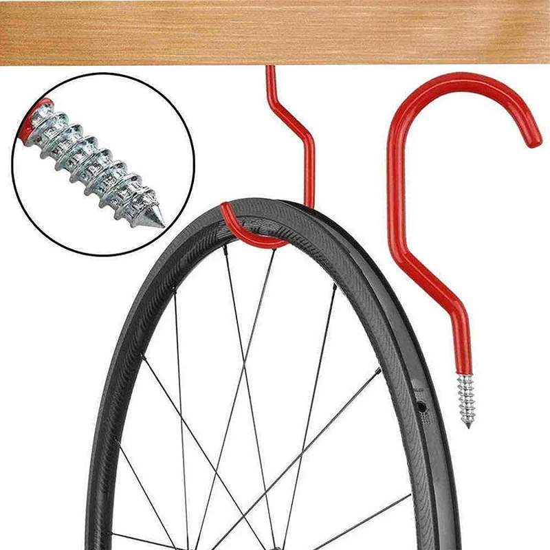 Bicycle Hanger Hooks Wall Mounted Screw-in Storage Hook Set Heavy Duty Hooks  For Garage Garden Tool
