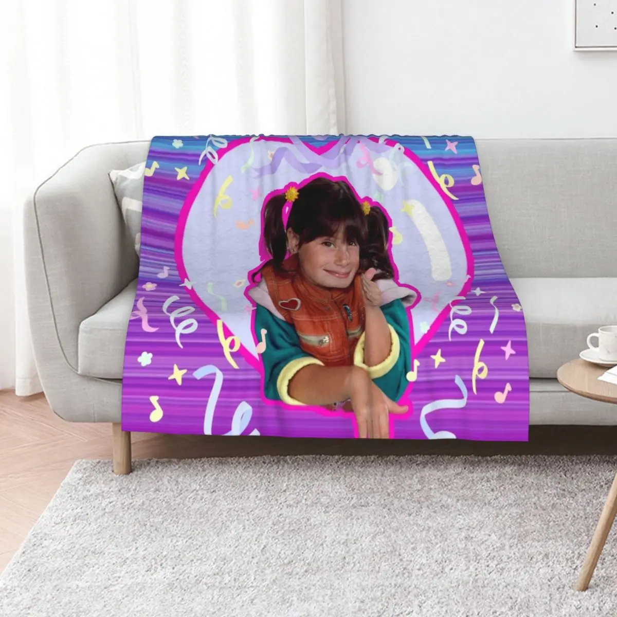 80s aesthetic punky Brewster confetti Throw Blanket Loose Flannel Fabric blankets ands Flannel Vintage Luxury Thicken Blankets