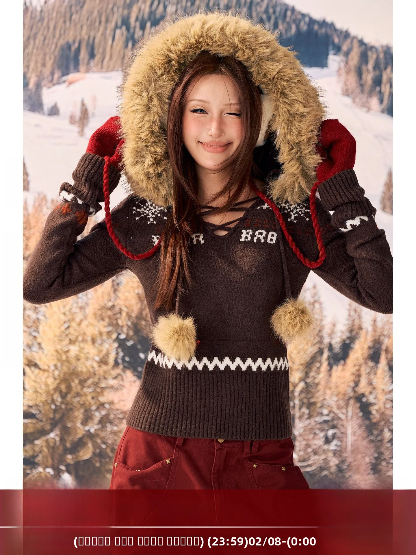 

BeerBro Rebellious Holiday Soft Woolen Knit ort Hoodie Women's Faion Street Sle Autumn Winter Warm Thermal Casual Wear