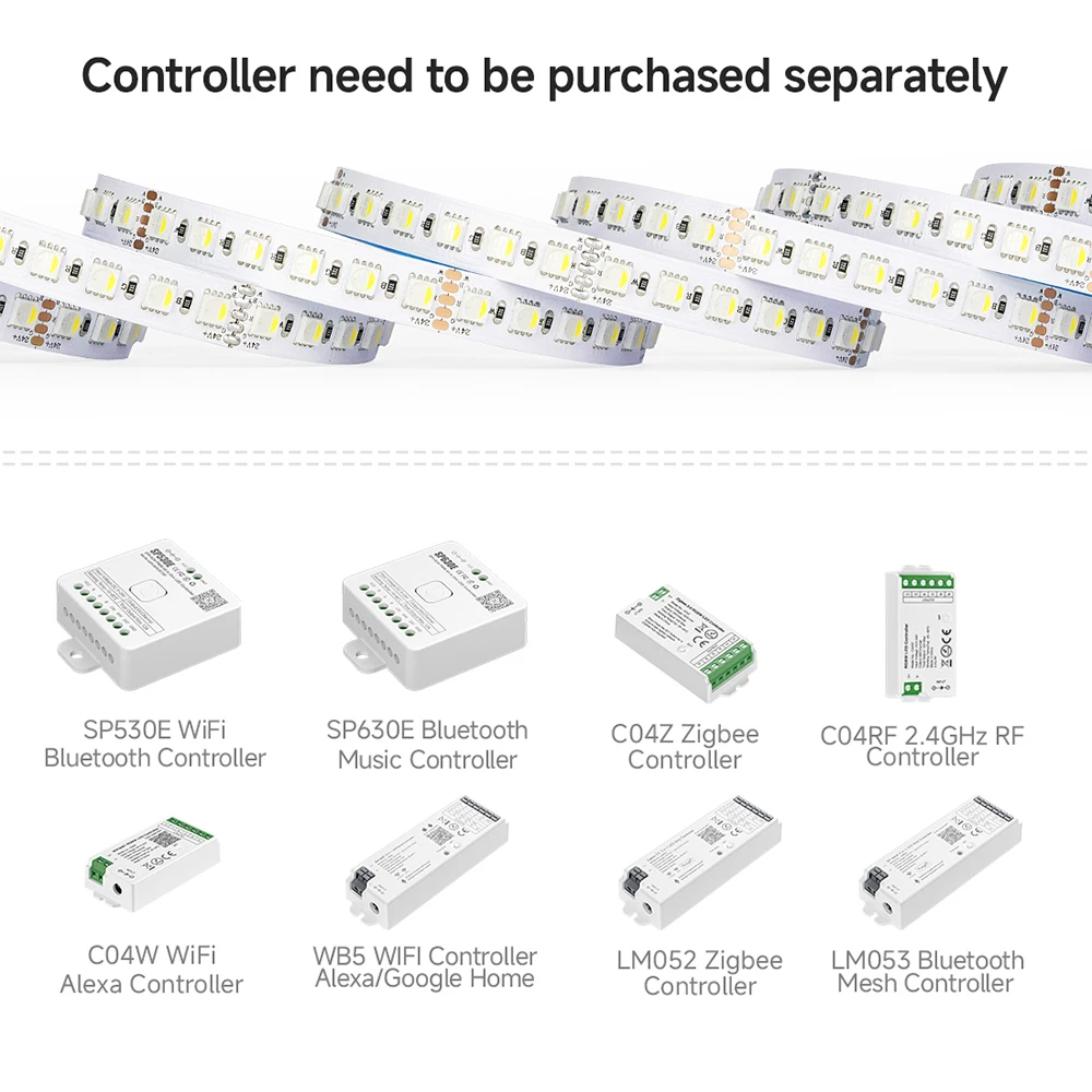 SMD5050 RGBW 4 w 1 Światło LED 5 m 96 diod/m 5pin RGBCW RGBWW 2700K-6500K Taśma świetlna Biała Czarna Taśma PCB IP30 65 67 DC24V