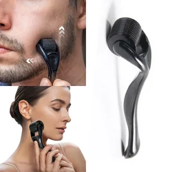 All Black 1PCS Derma Roller Premium Titanium 540 Needle Roller With Storage Case For Face Scalp Derma Stamp 0.25mm