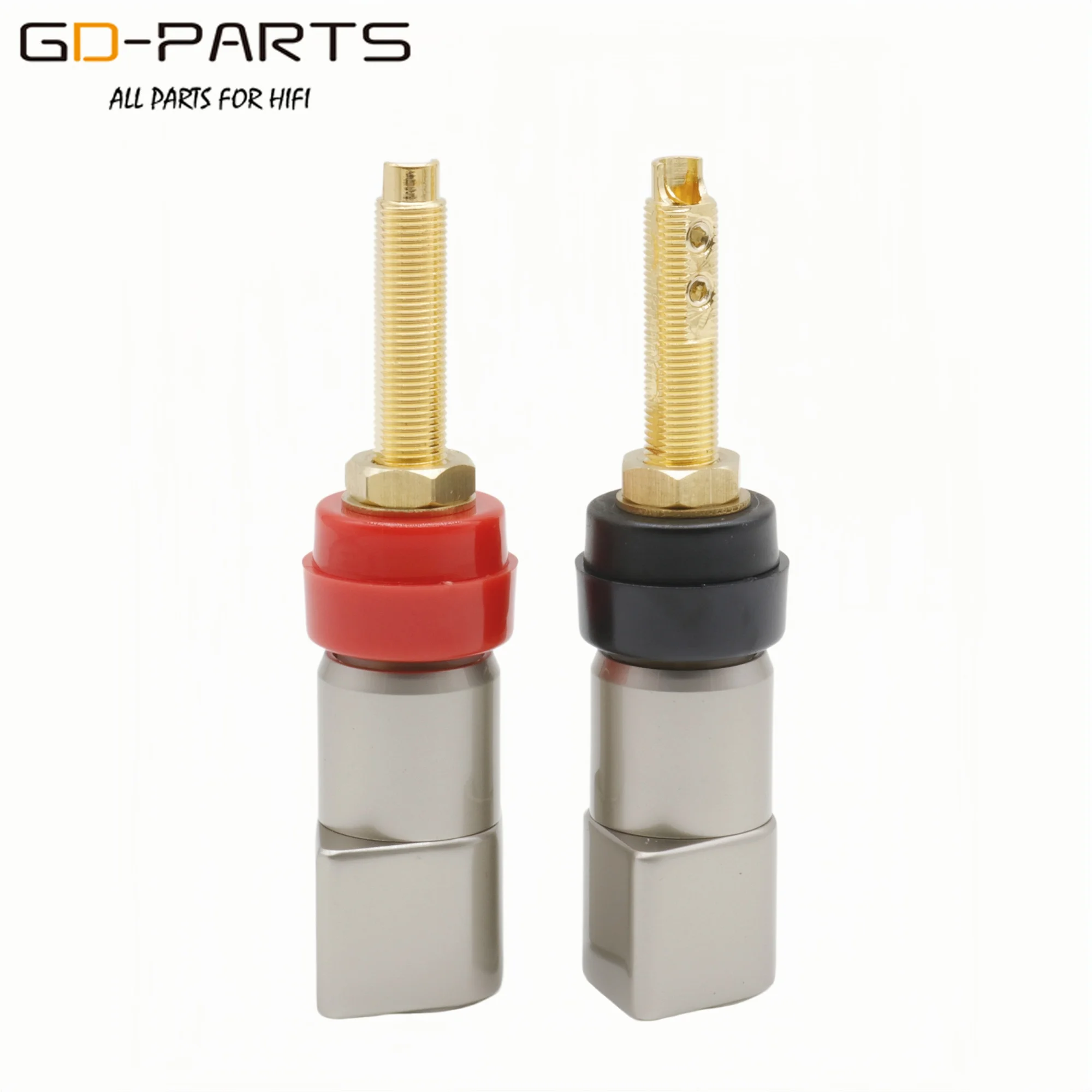 EIZZ 24K Copper Speaker AMP Binding Post Terminal Female Banana Jack Connector Screw Lock Hifi Audio DIY