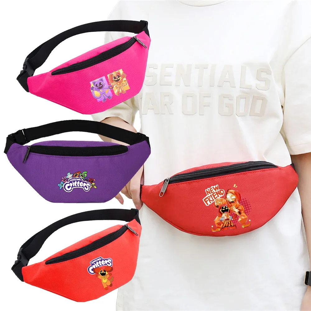 Smilings Critters Waist Bags Children Anime Catnap Chest Bag Shoulder Crossbody Pockets Handbags Belt Packs Simple Zipper Purses