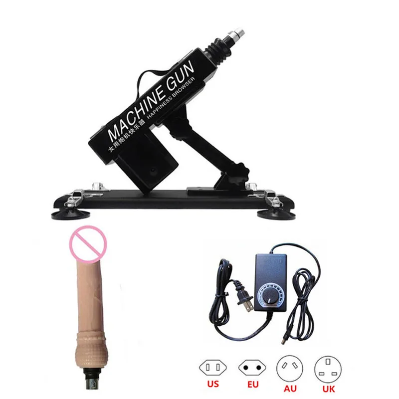 Powerful Motor Sex Machine for Women and Men Female Vibrator Massager with Nozzles Adjustable Automatic Telescopic Machine Gun