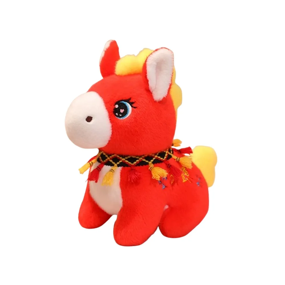 

15/20/26cm Zodiac Horse Doll Chinese Style Cute Plush Horse Toys Embroidery Good Luck 2026 New Year Mascot Festival Gift