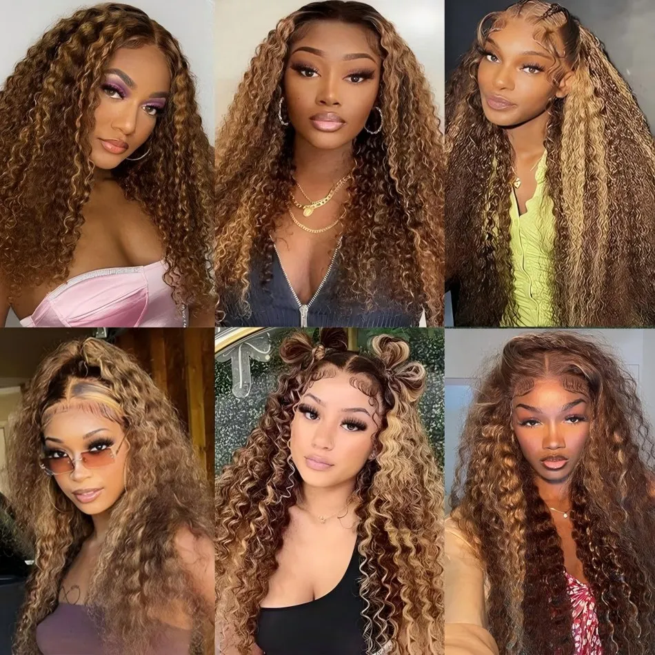 360 شعر مستعار دانتيل كامل شعر الإنسان قبل قطعها Hd 427 تسليط الضوء على موجة عميقة الباروكات الأمامية غير مرئية الرباط 250 كثافة الدانتيل شعر مستعار أمامي