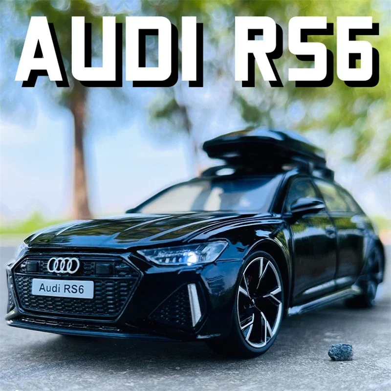 โมเดลรถ RS6 Avant Station Wagon ขนาด 1:32 ของเล่นรถสปอร์ตโลหะผสม ของเล่นจำลองพร้อมไฟ ของขวัญ