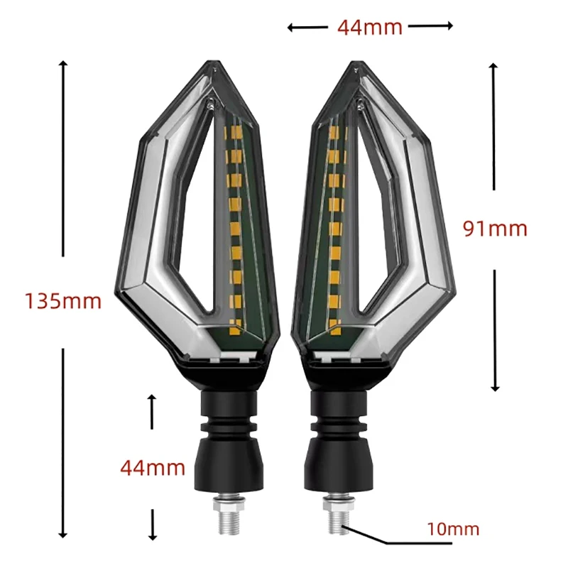 A Pair Motorcycle Modified Turn Signal Accessories Suitable For 12V Universal Eectric Vehicle LED Running Turn Warning Light