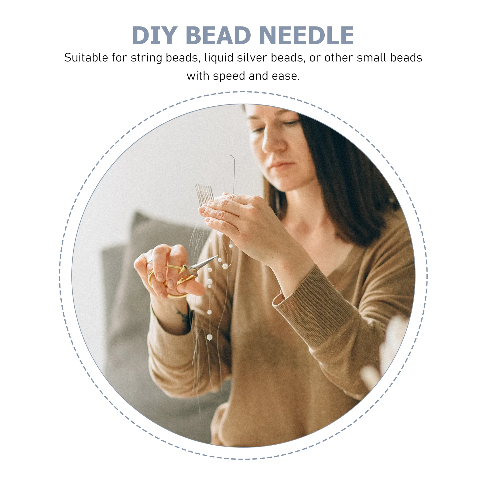 

2 Sets Bead Needle Small Making Sewing Needles Beads Tools Eye Curved Beading Simple for Bracelets